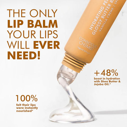 Conscious Chemist Peptide Lip Balm - Lush Lips with SPF15 | 15g | Vanilla Creme
