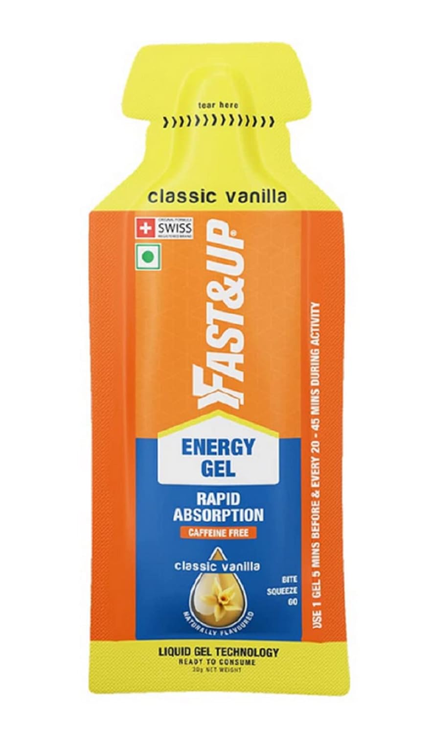 Fast&up Energy Gels - Instant Energy (Pack Of 5) - Classic Vanilla