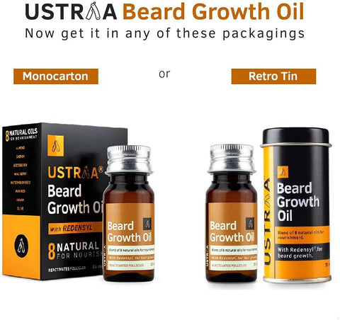 USTRAA Beard Growth Oil with REDENSYL 8 Natural Oils for Nourishment 35 ml