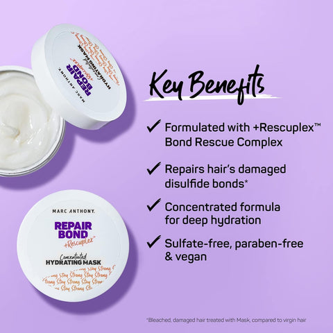 Marc Anthony Repairing Mask - Repairs, Strengthens & Maintains Hair Bonds - Eliminates Frizz & Breakage - Professional Treatment For Dry & Damaged Hair, 8 Oz
