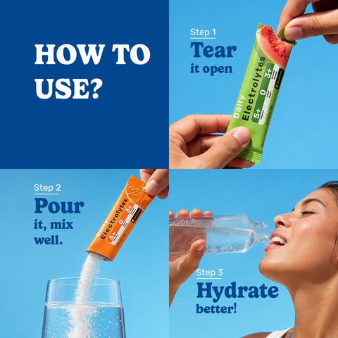 What's Up Daily Electrolytes - Zero Sugar, Assorted Flavours - 15 Sachets