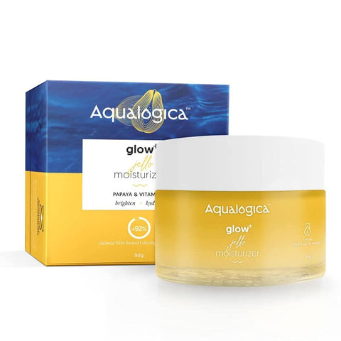 Aqualogica Glow+ Jello Moisturiser with Vitamin C & Papaya for Illuminating Moisturization & Skin Hydration, Non Sticky, 50 G