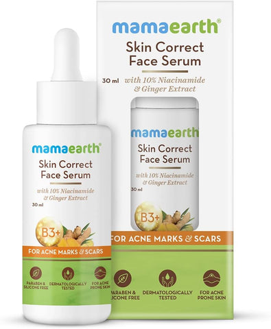 Mamaearth Skin Correct Face Serum/Niacinamide & Ginger extract, 30 ml + Vedapure Safed Musli Power For Strength 60 Capsules