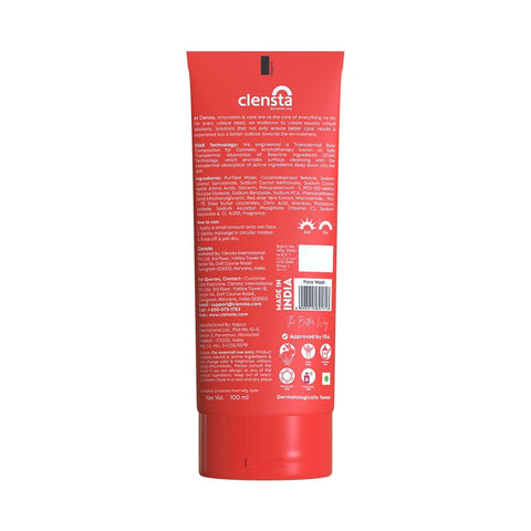 Clensta Red Aloe Vera Skin Glow Face Wash (100ml)