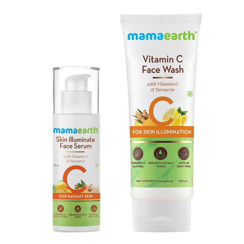 Mamaearth Vitamin C Radiance Combo(Vitamin C Face Wash 1ml + Face Serum 3g)