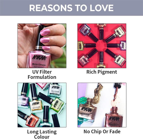 Nykaa Mirror Chrome Nail Lacquer- Blonde Gold - Shade No - 164