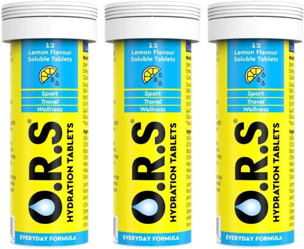 O.R.S Hydration Tablets Soluble Sports Hydration Tablets with Natural Strawberry Flavour 36 Tablets (Pack of 3 x 12)