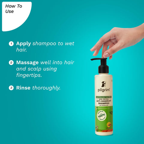 Pilgrim Australian Tea Tree Non-Drying Anti-Dandruff Shampoo Prevents Dandruff 200 ml