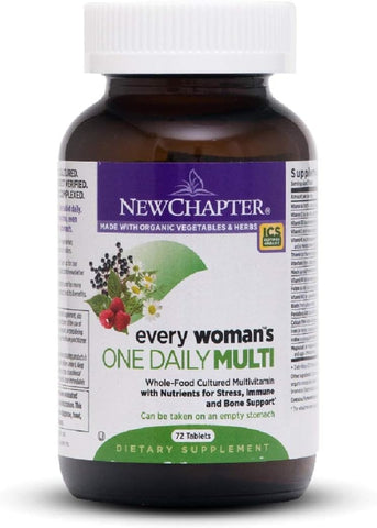 New Chapter Every woman's one daily MULTIVITAMINS 40+ with Nutrients for Stress, Immune and Bone Support 72 Vegetarian Tablets (Dietary Supplement) (Green)