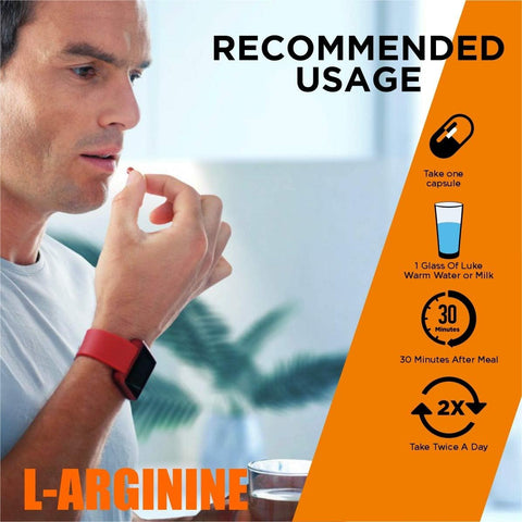 VedaPure Natural L-Arginine (Premium A+ Grade) – 90 Capsules