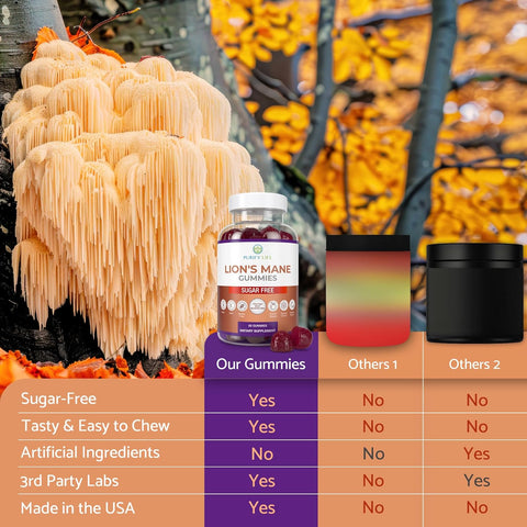 Purify Life Sugar Free Lions Mane Gummies 60