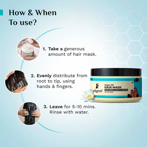 Pilgrim Argan Oil Hair Mask with White Lotus & Camellia- 200 ml