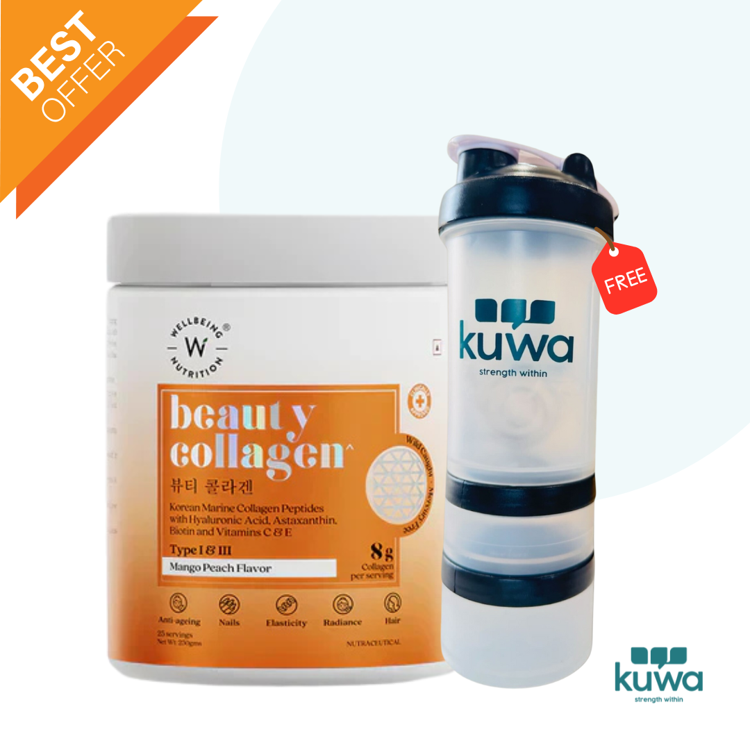 Wellbeing nutrition Beauty Japanese Marine Collagen Peptides, 250 gms with KUWA Bottle