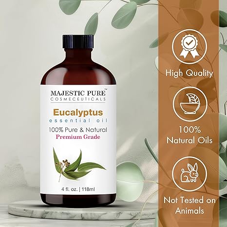 Majestic Pure Eucalyptus Essential Oil, Pure And Natural With Therapeutic Grade, Premium Quality