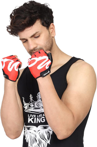 Burnlab Basic Gym Gloves with Wrist Support (Red S)