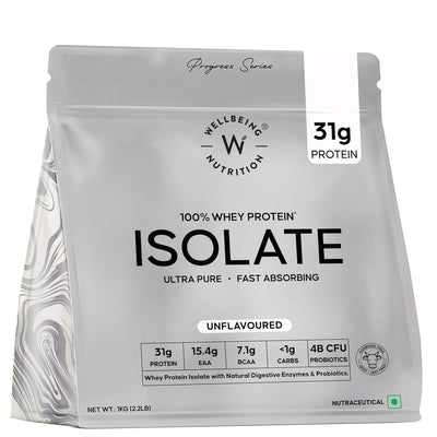 Wellbeing Nutrition Whey Protein Isolate - Unflavoured 1 Kg (28 servings)