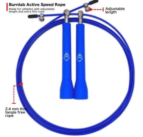 Burnlab Adjustable Skipping Rope Suitable For Men and Women (Blue)