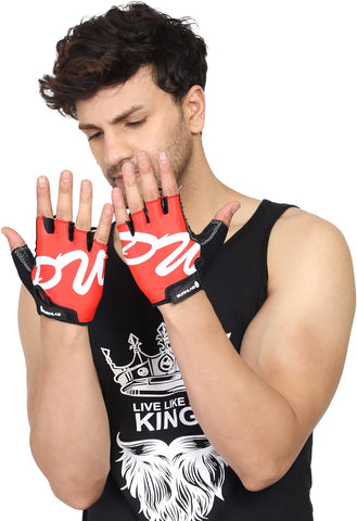 Burnlab Basic Gym Gloves with Wrist Support (Red S)