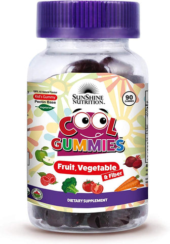 Sunshine Nutrition Cool Gummies Kids Fruit Veg & Fiber 90's