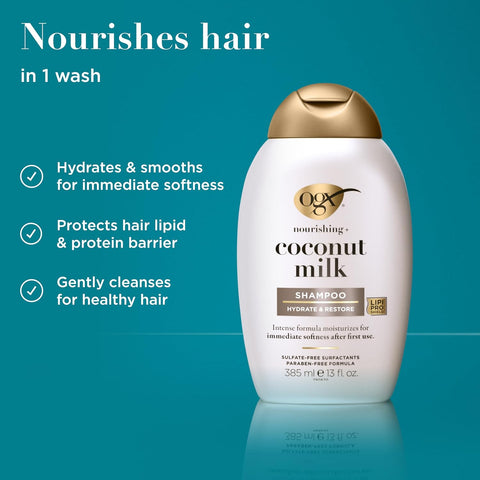 OGX SHAMPOO 385ML COCONUT MILK - Image 8