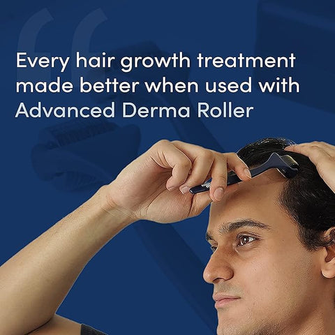 Man Matters Advance Derma Roller For Men With Premium Design For Scalp & Beard, 540 Micro 0.5Mm Titanium Alloy Needles, Reduces Hair Fall, Stimulates Hair Follicles