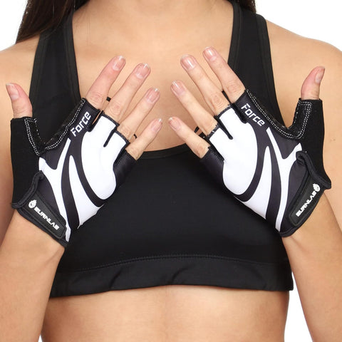 Burnlab Flex Gym Gloves for Men and Women (Black & White XL)