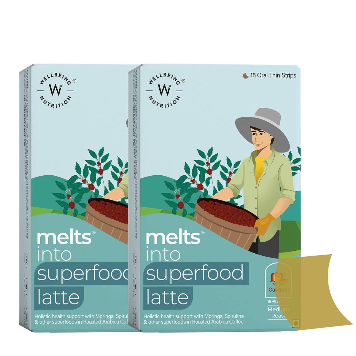 Wellbeing Nutrition Melts Superfood Latte (15 Oral Strips) Pack of 2