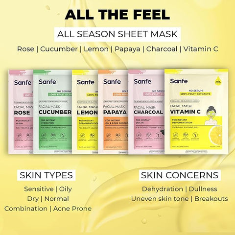 Sanfe Instant Depigmentation Vitamin C Facial Mask 1pc, 25gm