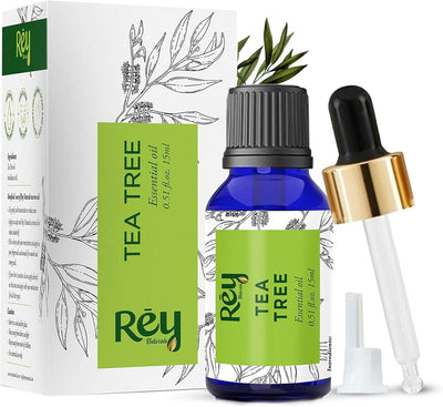 Rey Naturals Tea Tree Oil | Tea Tree Essential Oil for Hair, Skin and Face Care 15 ml