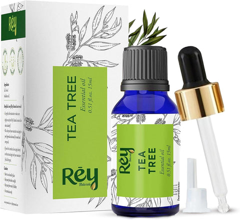 Rey Naturals Tea Tree Oil | Tea Tree Essential Oil for Hair, Skin and Face Care 15 ml