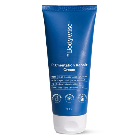 Be Bodywise Pigmentation Cream | With 2.5% Lactic Acid, 2% Urea, Retinol & Kojic Acid 100g