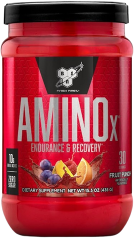 BSN Amino X - Fruit Punch, BCAA 2:1:1, Caffeine-Free - 30 Servings