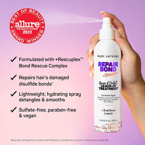 Marc Anthony Repairing Conditioner, Repair Bond +Rescuplex - Repairs, Strengthens & Maintains Bonds Within Hair - Eliminates Frizz, Flyaways & Reduce Breakage - Dry & Damaged Hair | 250Ml