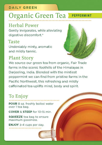 Traditional Medicinals Organic Green Tea, Peppermint, 16 Count