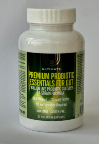 Ultimate Premium Probiotic Essentials for Gut 7 Billion Live Probiotic Cultures - 4 Strain Formula - 30 Veg Capsules