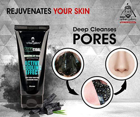 Urban Gabru Charcoal Peel Off Mask for Men & Women  120 g