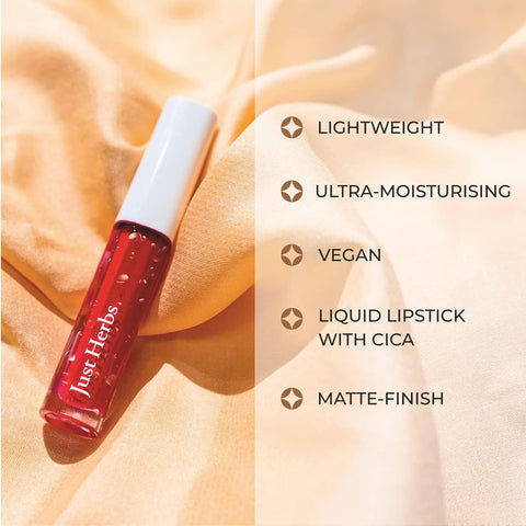 Just Herbs Ayurvedic Creamy Matte Long Lasting Liquid Lipstick - Apricot Coral 2mlÂ