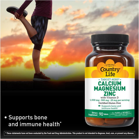 Country Life Calcium Magnesium Zinc Tab 90's