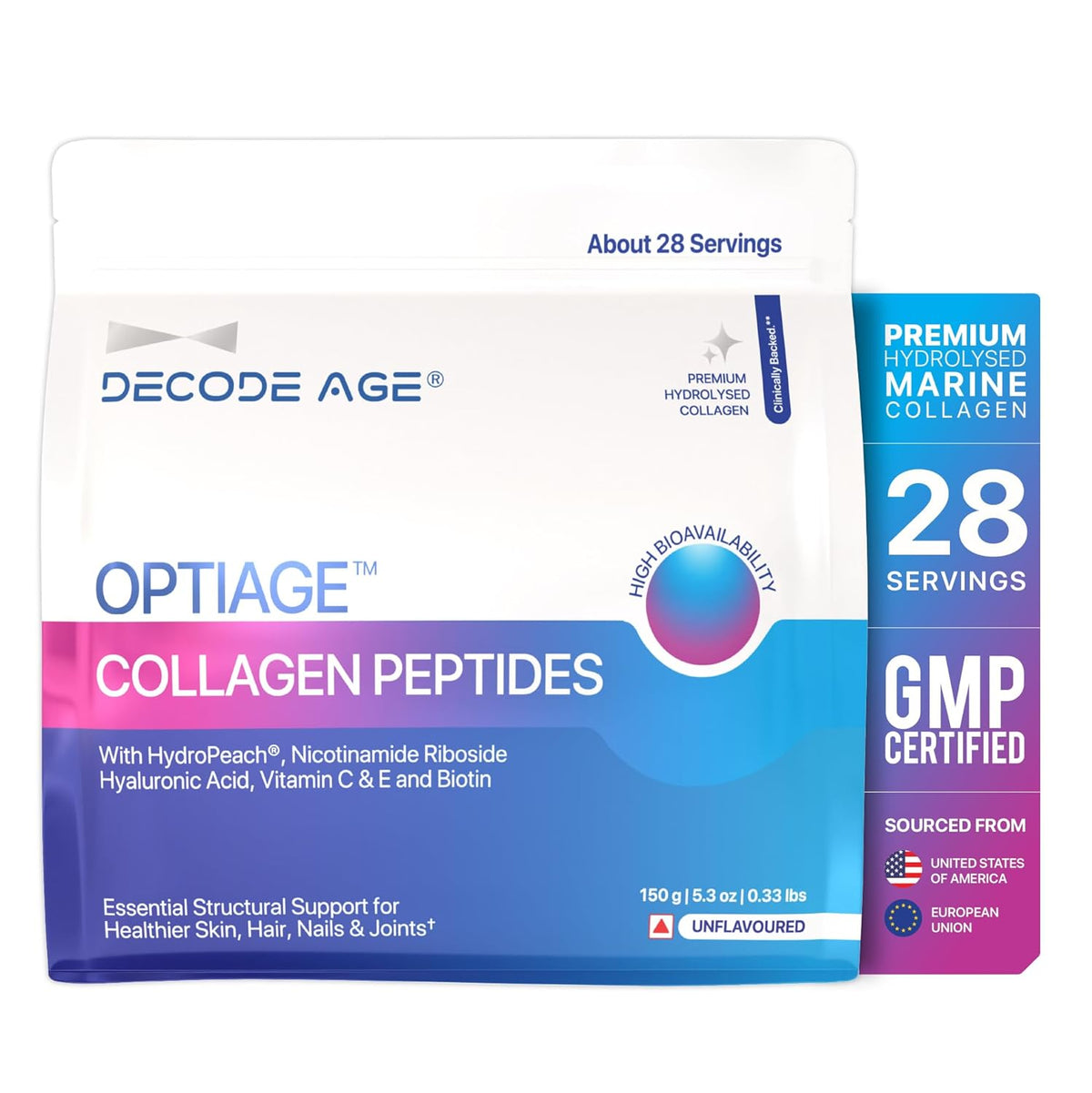 Decode Age Optiage Collagen Peptides Unflavoured 150g