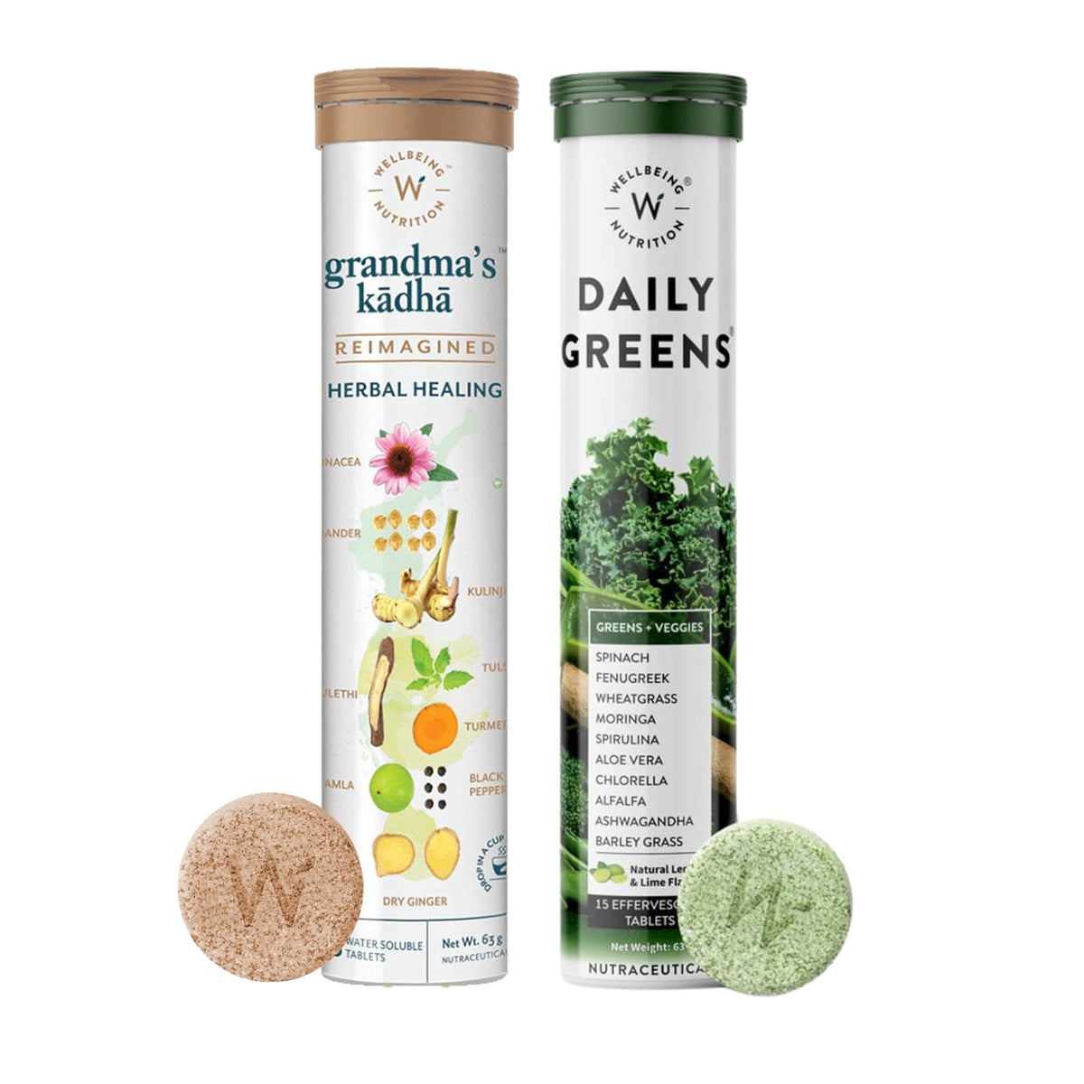 Wellbeing Nutrition Organic Immunity Booster Kit Daily Greens - Wholefood Multivitamin