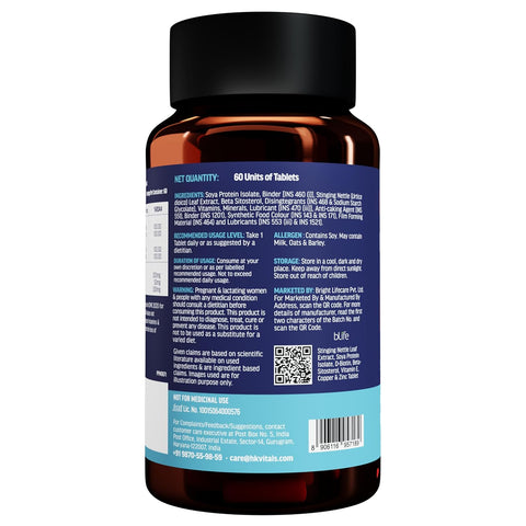 HK Vitals Dht Blocker With Biotin (60 Tablets) | Stinging Nettle And Soya Protein | Helps Reduce Hair Fall, Stimulates Hair Growth