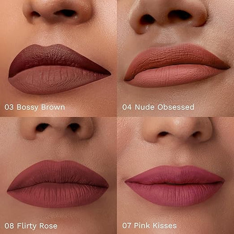 Pilgrim Mini Liquid Lipstick Pack of 4 Nude Temptation 4 ml