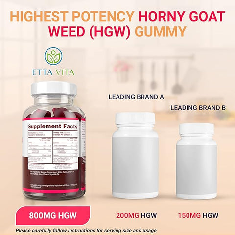 Purify Life Potent Horny Goat Weed gummies 60 for Men and Women