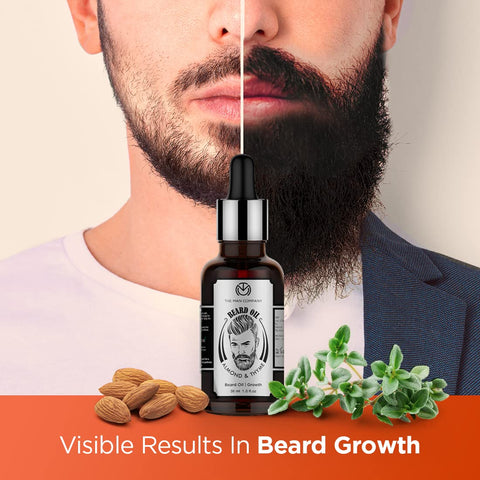 The Man Company Beard Oil for Growing Beard Faster with Almond & Thyme 30ml