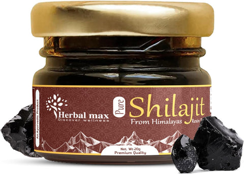 Herbal max Ayurveda 100% Ayurvedic Original and Pure Shilajit 20g Lab Tested