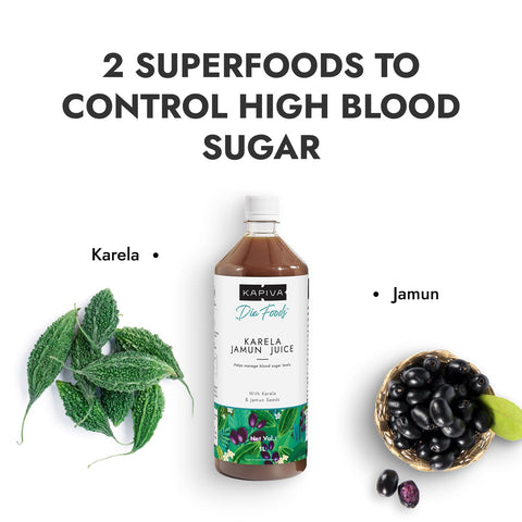 Kapiva Karela Jamun Juice | Helps Control Blood Sugar Level and Lower Bad Cholesterol | Diabetic Care (1L)