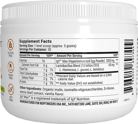 BiOptimizers Biome Breakthrough Repair Powder - Vanilla Flavor