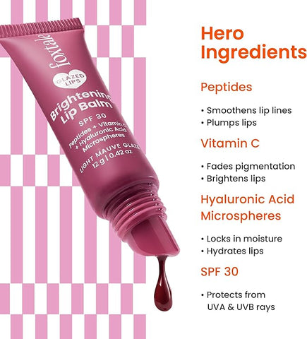 Foxtale Brightening Lip Balm With Peptides, Vitamin C & Hyaluronic Acid - Light Mauve Glaze