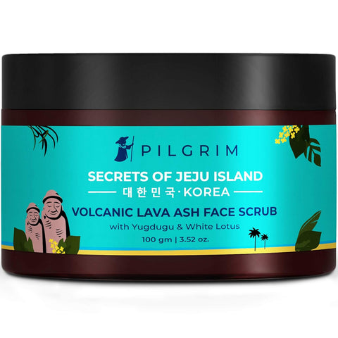 Pilgrim Volcanic Lava Face Scrub, Korean Beauty Secrets, for Exfoliating, Blackheads and Tan Removal, with Yugdugu, No Paraben No Mineral Oil, 100 g
