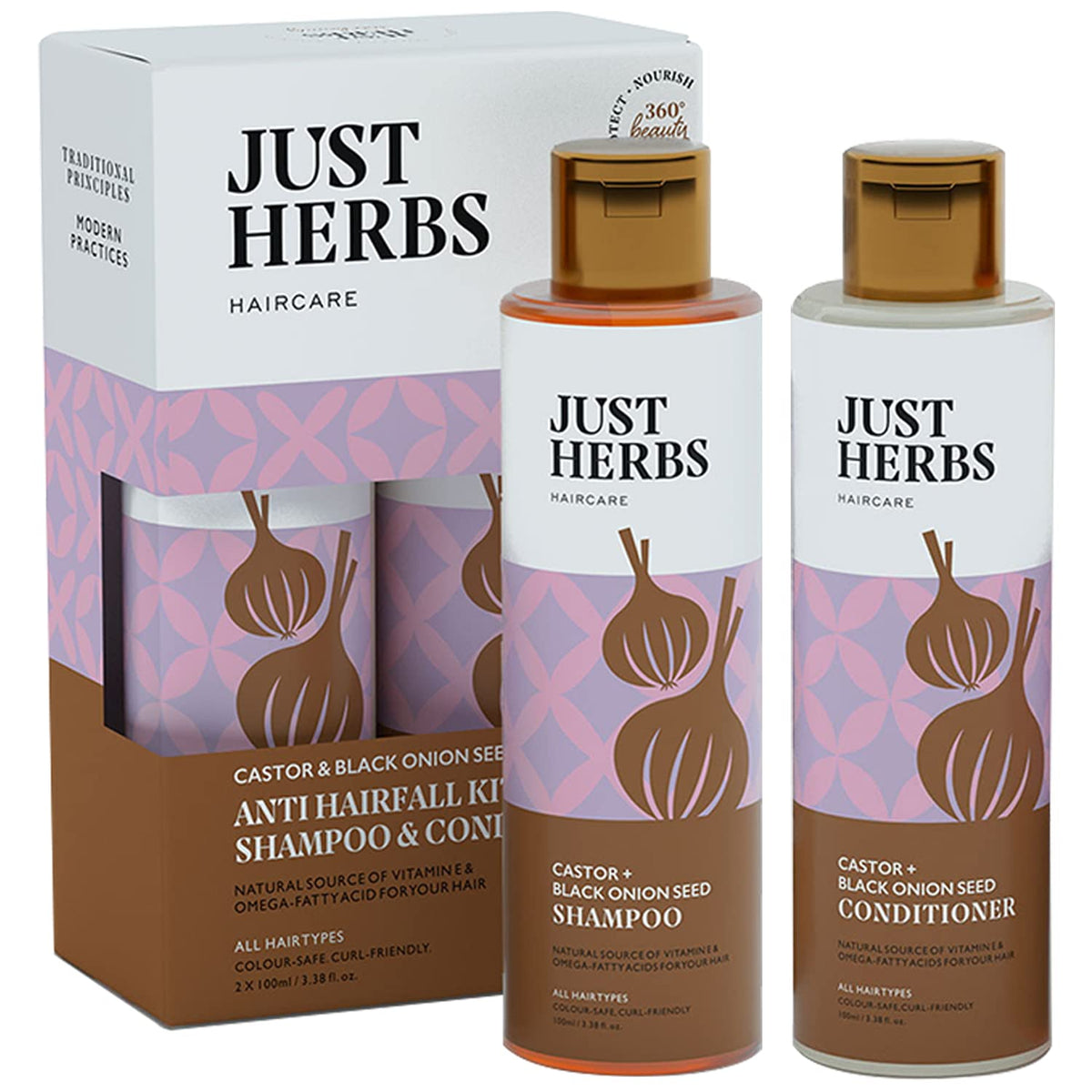 Just Herbs Anti Hairfall Control Kit (Shampoo 100Ml+Conditioner100Ml) All Hair Types